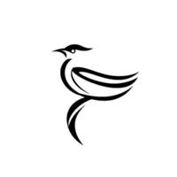 Minimalist Black and White Bird Streamlined Contour, Serene Composition, Symbol of Nature Simplicity. vector