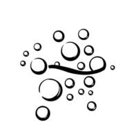Black and White Bubble Composition with Wave Element on a White Background vector