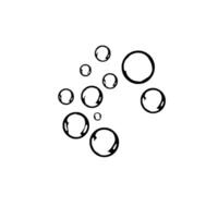 Isolated Artistic Render of Bubbles with a White Background, Featuring High Contrast and Soft Reflections. vector
