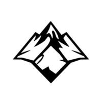 Abstract geometric black mountain range symbol in a diamondshaped frame, minimalistic and simple. vector