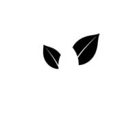 Minimalist Illustration of a Plant with Two Black Leaves and a Delicate, Abstract Stem on a White Background. vector