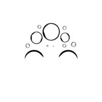 Minimalist Abstract Composition Dark Circles, Arcs, and Dots Arranged in a SemiCircular Pattern Against White Background. vector