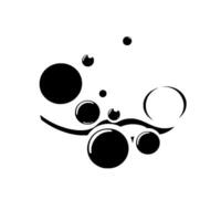 Minimalist Black and White Composition Featuring Glossy Bubbles and Floating Spheres, Abstract with Circular Elements on White. vector