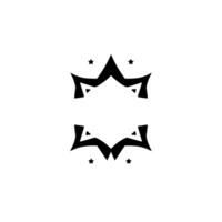 Symmetric Black Abstract Starburst with Pointed Elements and Four Small Stars on White Background vector