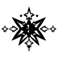 Stylized Compass Rose with Gradient and Sharp Black Lines, Featuring Star Accents on White Background. vector