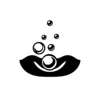 black and white of stylized water, bubbles, and the hint of an unseen smile or lip, suggesting a fresh, clean aesthetic. vector