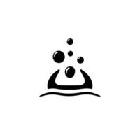 Minimalist Black and White Rising Bubbles and Aquatic Elements Depicted in a Simple, Clean . vector