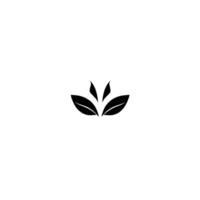 Minimalist botanical featuring a stylized black leaf cluster against a stark white background. vector