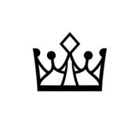 Stylized Black Crown Illustration Centered Within a White Circular Background, Exuding Regal Simplicity and Modern . vector