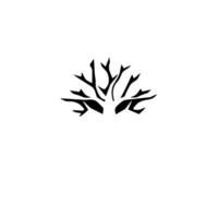 Minimalist Black Silhouette of Bare Tree Branches with a White Background. . vector