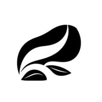 Abstract black and white composition of organic shapes, resembling leaves in a minimalist style, set against a clean white background. vector