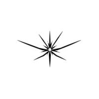 Abstract of a stylized starburst with layered, angular points in black and grey against a white background, modern minimalist . vector