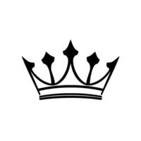 Elegant Black Crown Silhouette with Spiked Points on a Pure White Background, Symbolic of Royalty Power vector
