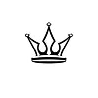 A minimalist illustration of a stylized crown in black, set against a clean white backdrop, emphasizing royalty. vector