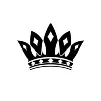 Stylized Black and White Royal Crown with Diamond Accents, Isolated on a White Background, Regal and Emblematic. vector