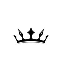 A minimalist black and white illustration of a stylized crown, centrally positioned against a clean white background, conveying royalty and elegance. vector
