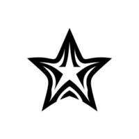 A stylized monochrome star with intricate black lines on a white background, creating a bold, modern . vector