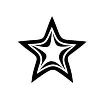 Black and White Star with Layered Lines, Minimalist and Modern on White Background with Subtle Shadow vector