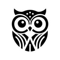 Bold Black and White Owl Illustration Featuring Geometric Shapes and a Simple, Striking for or Use. vector