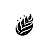 Monochromatic Illustration of Stylized Black Leaf with Subtle Details and a Clean Aesthetic on White Background. vector