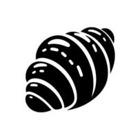 Artistic Black and White Illustration of a Flaky, Delicious Croissant, Isolated on a Clean White Background, Simple and Elegant. vector