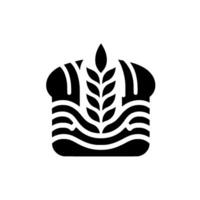 Abstract Black Wheat and Bread Loaf Symbol A Minimalist, Geometric, and Symbolic Representation of Agriculture, Food, and Grain. vector