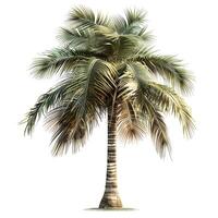 a palm tree with lots of leaves on a white background photo
