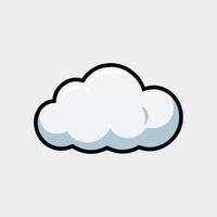 A cartoon cloud icon on a white background vector