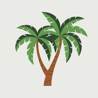 Relaxing Beach Palm Tree in a Simple Flat Artwork vector