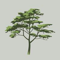 Lone Tree Illustration in a Simple Flat Style vector
