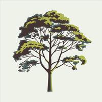Minimal Tree Drawing in a Soft Flat Style vector