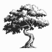 Stylized Tree with a Modern Flat Aesthetic vector
