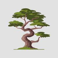 Minimalist Green Tree Illustration in a Simple Design vector
