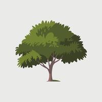 Flat-Style Tree Standing on a White Background vector