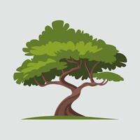 Flat-Style Tree with a Clean and Simple Design vector