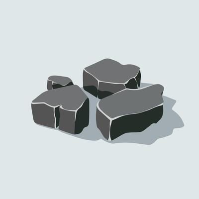 A group of rocks on a white background