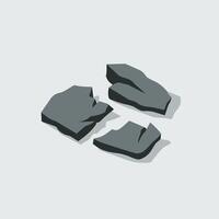 Elegant Flat Boulder Stack on a Plain White Canvas vector