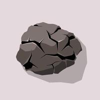 A rock with cracks on it is shown in this illustration vector