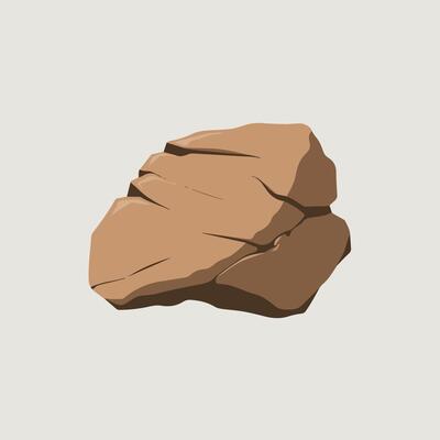 A rock is shown on a white background