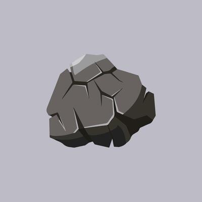 A rock is shown on a gray background