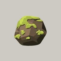 A rock with green moss on it vector