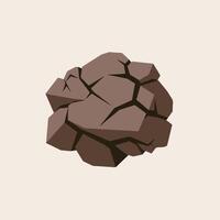 A rock with a crack in it on a white background vector