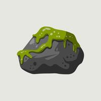 A rock with green slime on it vector