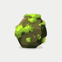 A rock with green moss on it vector