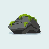 A rock with green slime on it vector