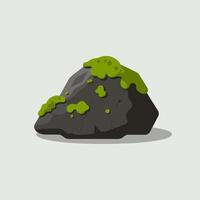A rock with green moss on it vector