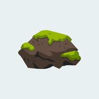 A rock with green moss on it vector