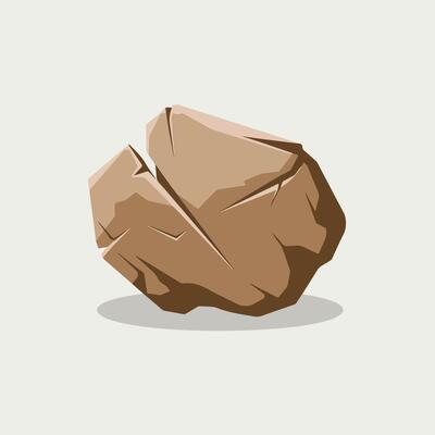 Flat Illustration of a Smooth Rock Formation