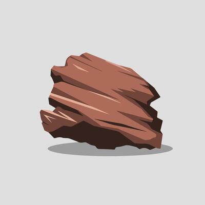 Flat-Style Stone Icon with a Minimalist Look