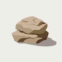 Clean and Simple Rock Drawing in Flat Style vector